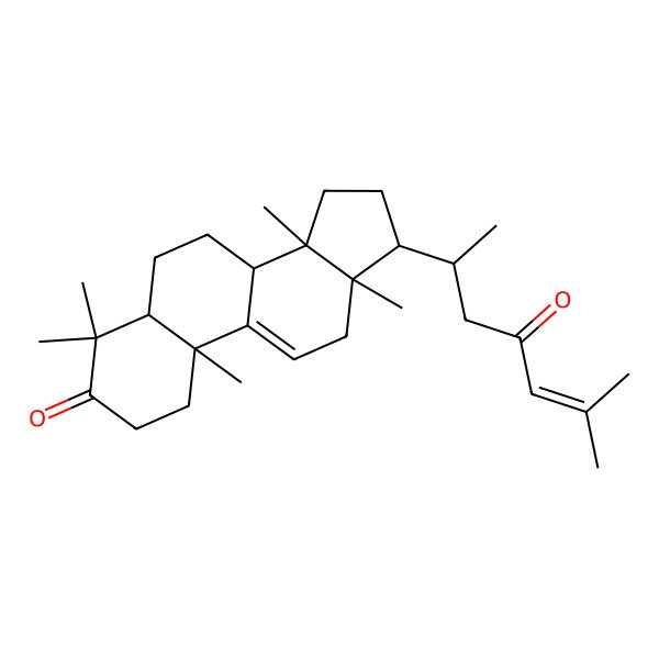 2D Structure of 4,4,10,13,14-Pentamethyl-17-(6-methyl-4-oxohept-5-en-2-yl)-1,2,5,6,7,8,12,15,16,17-decahydrocyclopenta[a]phenanthren-3-one