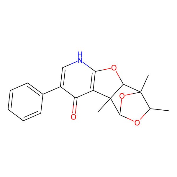 2D Structure of (2S,10R,12S)-2,11,12-trimethyl-5-phenyl-9,13,14-trioxa-7-azatetracyclo[9.2.1.02,10.03,8]tetradeca-3(8),5-dien-4-one