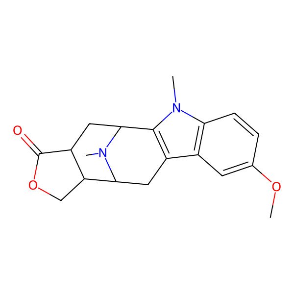 2D Structure of (1S,12S,13R,17R)-7-methoxy-3,19-dimethyl-15-oxa-3,19-diazapentacyclo[10.6.1.02,10.04,9.013,17]nonadeca-2(10),4(9),5,7-tetraen-16-one