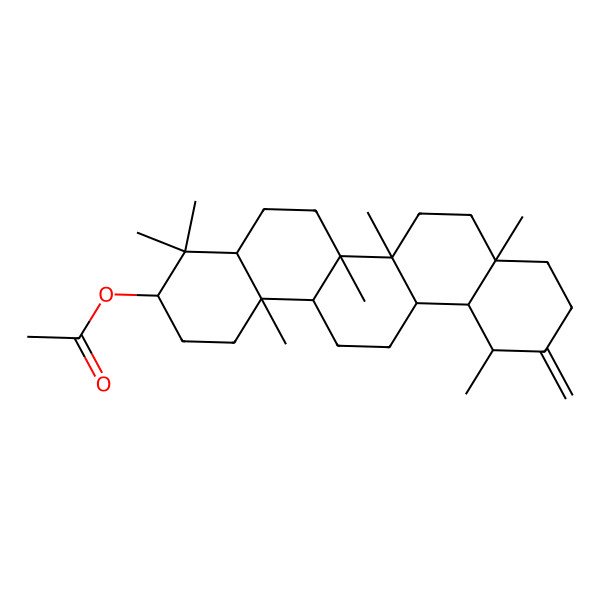 2D Structure of [(3S,4aR,6aR,6aR,6bR,8aR,12R,12aS,14aR,14bR)-4,4,6a,6b,8a,12,14b-heptamethyl-11-methylidene-1,2,3,4a,5,6,6a,7,8,9,10,12,12a,13,14,14a-hexadecahydropicen-3-yl] acetate