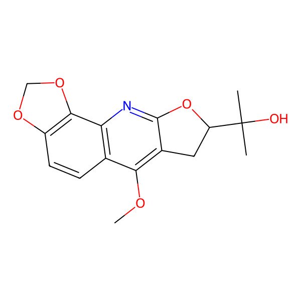 2D Structure of 2-(10-Methoxy-3,5,14-trioxa-16-azatetracyclo[7.7.0.02,6.011,15]hexadeca-1(9),2(6),7,10,15-pentaen-13-yl)propan-2-ol