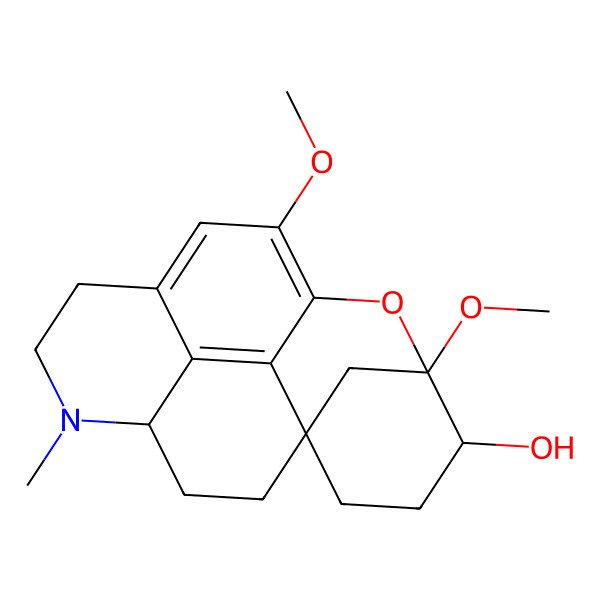 2D Structure of (1R,4R,5S,14S)-5,8-dimethoxy-13-methyl-6-oxa-13-azapentacyclo[8.6.2.11,5.07,17.014,18]nonadeca-7,9,17-trien-4-ol