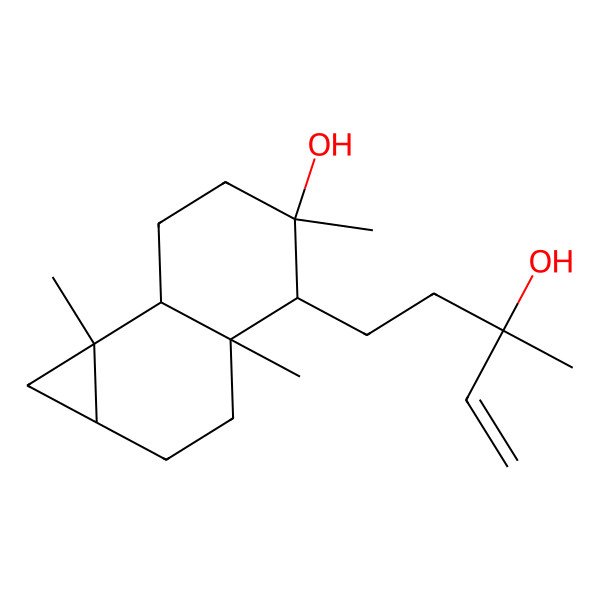 2D Structure of (1aR,3aR,4S,5R,7aR,7bS)-4-[(3R)-3-hydroxy-3-methylpent-4-enyl]-3a,5,7b-trimethyl-1,1a,2,3,4,6,7,7a-octahydrocyclopropa[a]naphthalen-5-ol