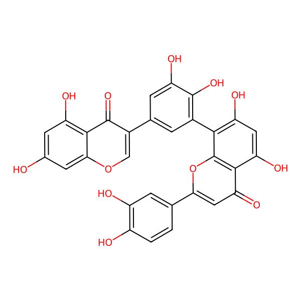 2D Structure of 8-[5-(5,7-Dihydroxy-4-oxochromen-3-yl)-2,3-dihydroxyphenyl]-2-(3,4-dihydroxyphenyl)-5,7-dihydroxychromen-4-one