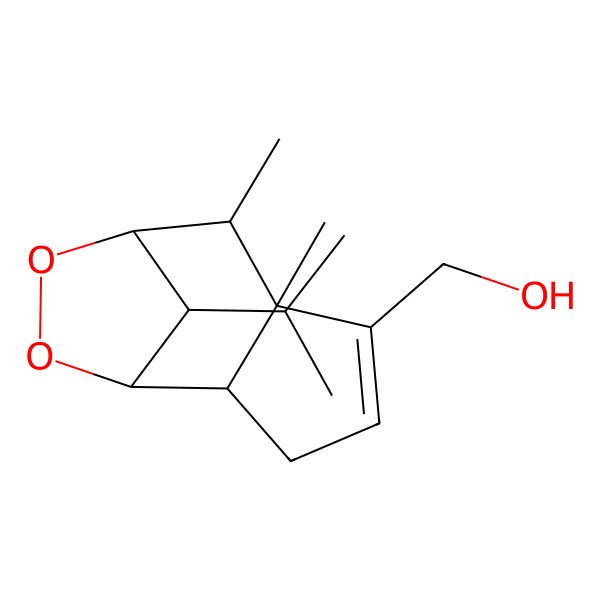 2D Structure of [(1R,2R,6R,7S,8S,11R)-6,7-dimethyl-11-propan-2-yl-9,10-dioxatricyclo[6.2.1.02,6]undec-4-en-5-yl]methanol
