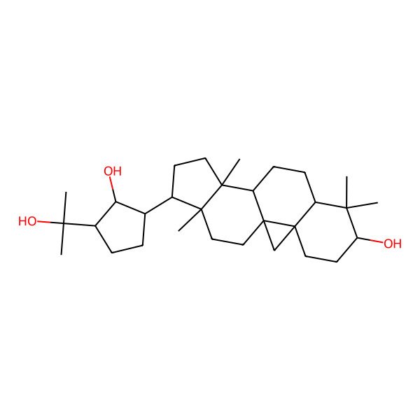 2D Structure of 15-[2-Hydroxy-3-(2-hydroxypropan-2-yl)cyclopentyl]-7,7,12,16-tetramethylpentacyclo[9.7.0.01,3.03,8.012,16]octadecan-6-ol