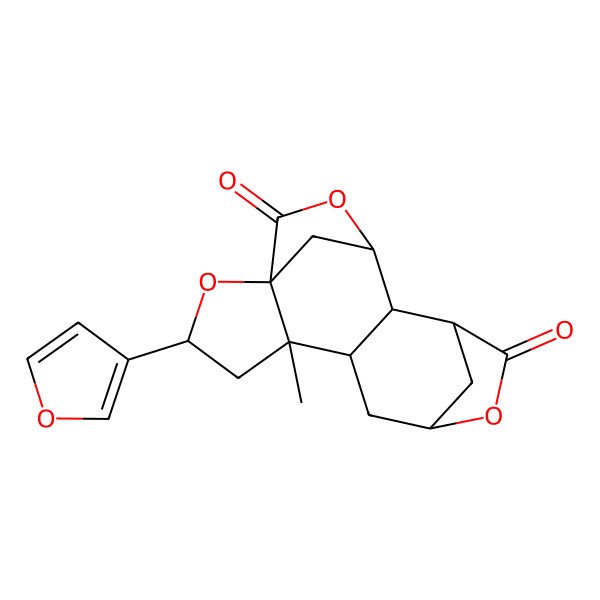 2D Structure of (1R,3S,5R,6S,8S,11S,12R,13R)-3-(furan-3-yl)-5-methyl-2,9,14-trioxapentacyclo[11.2.1.18,11.01,5.06,12]heptadecane-10,15-dione