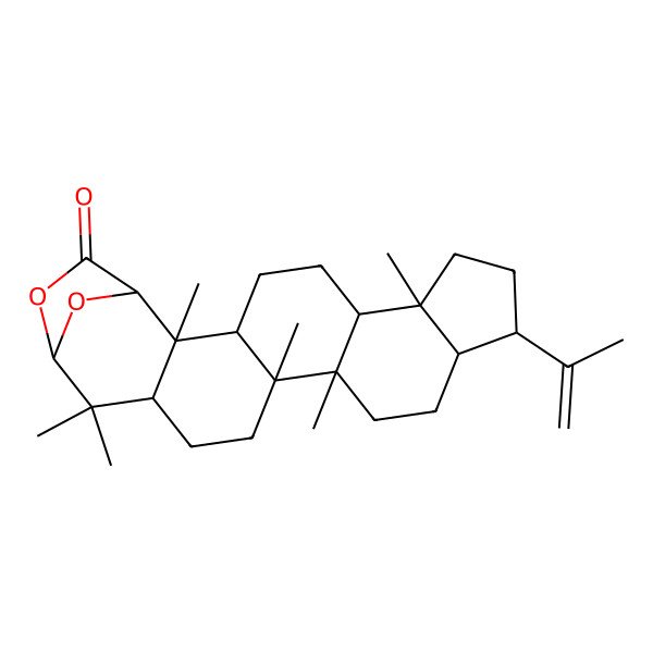 2D Structure of 2,7,14,15,19,19-Hexamethyl-10-prop-1-en-2-yl-21,23-dioxahexacyclo[18.2.1.02,18.03,15.06,14.07,11]tricosan-22-one