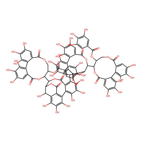 2D Structure of [(10R,11R)-10-[(14R,15S,19S)-19-[(14R,15S,19R)-14-[(10R,11R)-3,4,5,17,18,19-hexahydroxy-8,14-dioxo-11-(3,4,5-trihydroxybenzoyl)oxy-9,13-dioxatricyclo[13.4.0.02,7]nonadeca-1(19),2,4,6,15,17-hexaen-10-yl]-2,3,4,7,8,9,19-heptahydroxy-12,17-dioxo-13,16-dioxatetracyclo[13.3.1.05,18.06,11]nonadeca-1,3,5(18),6(11),7,9-hexaen-10-yl]-2,3,4,7,8,9-hexahydroxy-12,17-dioxo-13,16-dioxatetracyclo[13.3.1.05,18.06,11]nonadeca-1,3,5(18),6,8,10-hexaen-14-yl]-3,4,5,17,18,19-hexahydroxy-8,14-dioxo-9,13-dioxatricyclo[13.4.0.02,7]nonadeca-1(19),2,4,6,15,17-hexaen-11-yl] 3,4,5-trihydroxybenzoate