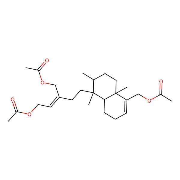 2D Structure of [(Z)-5-[(1S,2R,4aR,8aR)-5-(acetyloxymethyl)-1,2,4a-trimethyl-2,3,4,7,8,8a-hexahydronaphthalen-1-yl]-3-(acetyloxymethyl)pent-2-enyl] acetate
