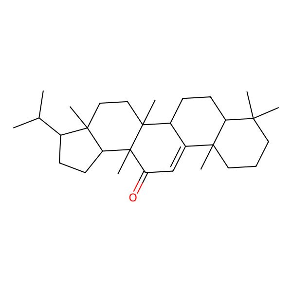 2D Structure of 3a,5a,8,8,11a,13a-hexamethyl-3-propan-2-yl-2,3,4,5,5b,6,7,7a,9,10,11,13b-dodecahydro-1H-cyclopenta[a]chrysen-13-one