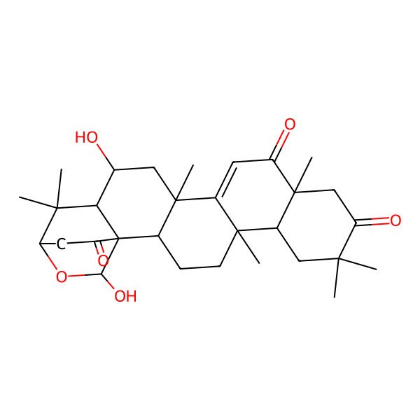 2D Structure of (1R,2S,5S,6S,11S,15R,17S,18S,20S)-17,22-dihydroxy-5,8,8,11,15,19,19-heptamethyl-21-oxahexacyclo[18.2.2.01,18.02,15.05,14.06,11]tetracos-13-ene-9,12,23-trione
