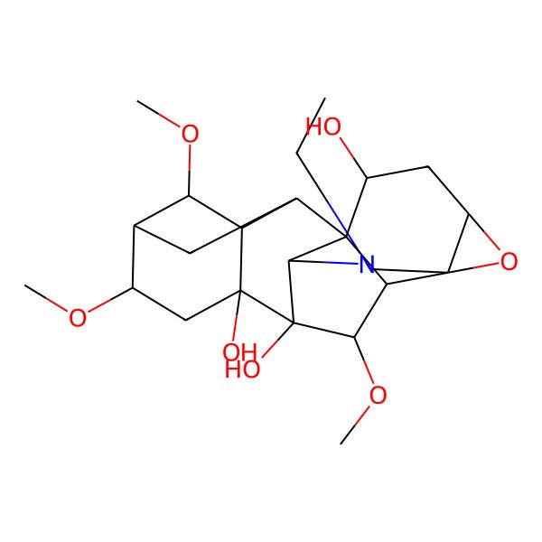 2D Structure of 8-Ethyl-13,15,19-trimethoxy-5-oxa-8-azaheptacyclo[8.7.2.114,17.01,9.04,6.06,18.011,16]icosane-2,10,11-triol