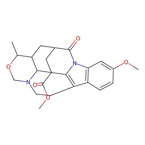 2D Structure of methyl (10R,12S,13S,14S,15S)-5-methoxy-15-methyl-9-oxo-16-oxa-8,18-diazahexacyclo[10.8.1.110,14.02,7.08,21.013,18]docosa-1(21),2(7),3,5-tetraene-12-carboxylate