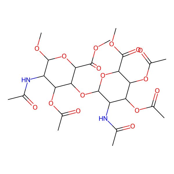 2D Structure of Methyl 5-acetamido-3-(3-acetamido-4,5-diacetyloxy-6-methoxycarbonyloxan-2-yl)oxy-4-acetyloxy-6-methoxyoxane-2-carboxylate