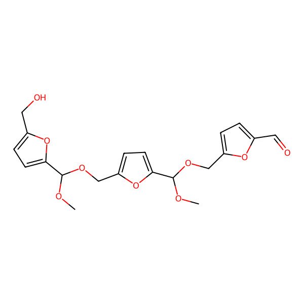 2D Structure of 5-((5-((5-(Hydroxymethyl)furan-2-yl)methoxy(methoxymethyl))furan-2-yl)methoxy(methoxymethyl))furan-2-carbaldehyde