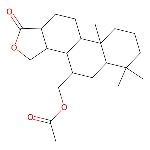 2D Structure of (6,6,9a-trimethyl-1-oxo-3a,3b,4,5,5a,7,8,9,9b,10,11,11a-dodecahydro-3H-naphtho[2,1-e][2]benzofuran-4-yl)methyl acetate