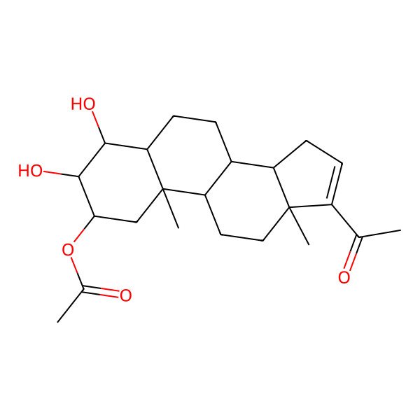 2D Structure of [(2S,3S,4R,5S,8S,9R,10R,13S,14R)-17-acetyl-3,4-dihydroxy-10,13-dimethyl-2,3,4,5,6,7,8,9,11,12,14,15-dodecahydro-1H-cyclopenta[a]phenanthren-2-yl] acetate