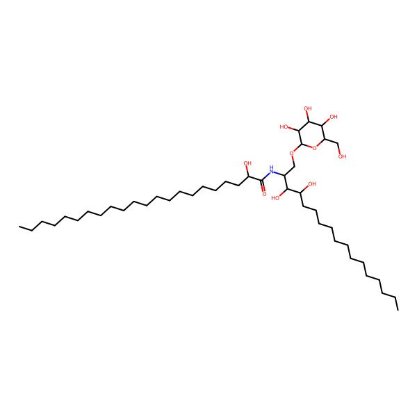 2D Structure of (2R)-N-[(2S,3S,4R)-3,4-dihydroxy-1-[(2R,3S,4S,5R,6R)-3,4,5-trihydroxy-6-(hydroxymethyl)oxan-2-yl]oxyheptadecan-2-yl]-2-hydroxydocosanamide