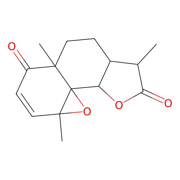 2D Structure of (1R,2S,5S,6S,9R,13R)-5,9,13-trimethyl-3,14-dioxatetracyclo[7.5.0.01,13.02,6]tetradec-11-ene-4,10-dione