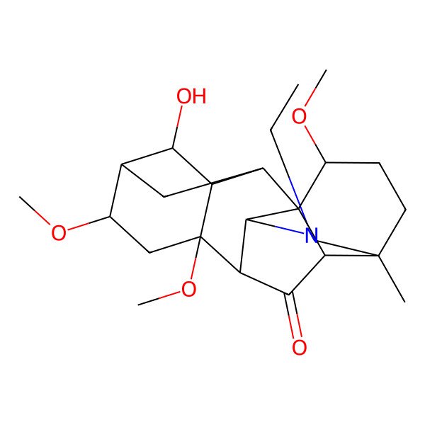 2D Structure of (1S,2R,3R,4S,5S,6S,8R,9S,10R,13R,16S,17R)-11-ethyl-4-hydroxy-6,8,16-trimethoxy-13-methyl-11-azahexacyclo[7.7.2.12,5.01,10.03,8.013,17]nonadecan-18-one