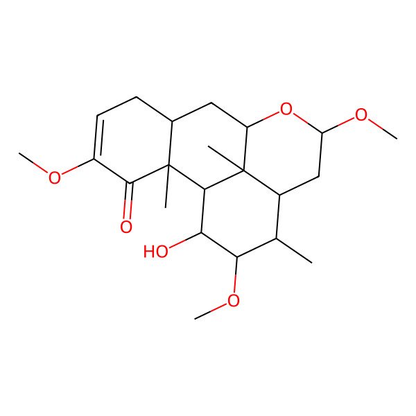 2D Structure of 16-Hydroxy-4,11,15-trimethoxy-2,14,17-trimethyl-10-oxatetracyclo[7.7.1.02,7.013,17]heptadec-4-en-3-one