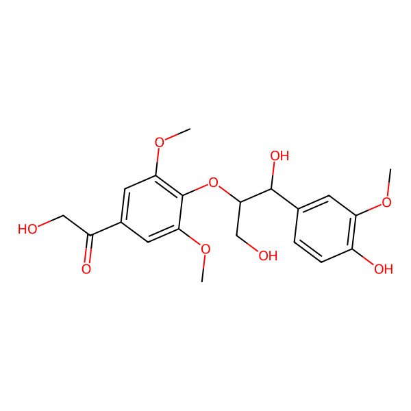 2D Structure of 1-[4-[(1R,2S)-1,3-dihydroxy-1-(4-hydroxy-3-methoxyphenyl)propan-2-yl]oxy-3,5-dimethoxyphenyl]-2-hydroxyethanone