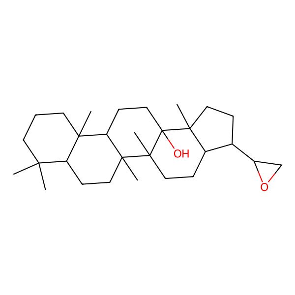 2D Structure of (3S,3aR,5aS,5bR,7aS,11aS,11bR,13aS,13bS)-5a,5b,8,8,11a,13b-hexamethyl-3-[(2R)-oxiran-2-yl]-2,3,3a,4,5,6,7,7a,9,10,11,11b,12,13-tetradecahydro-1H-cyclopenta[a]chrysen-13a-ol
