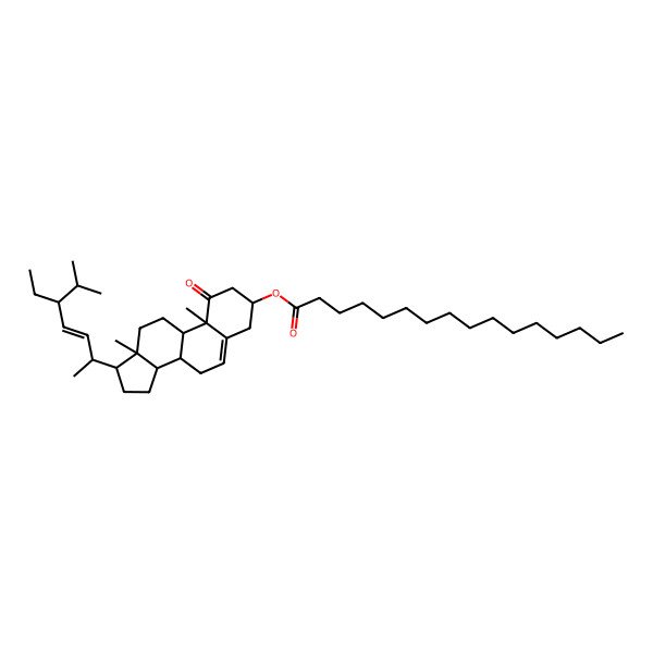 2D Structure of [17-(5-Ethyl-6-methylhept-3-en-2-yl)-10,13-dimethyl-1-oxo-2,3,4,7,8,9,11,12,14,15,16,17-dodecahydrocyclopenta[a]phenanthren-3-yl] hexadecanoate