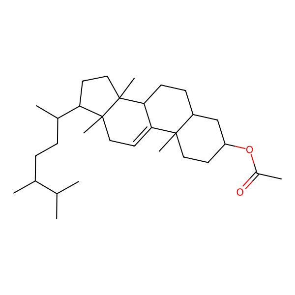 2D Structure of [(3R,5S,8S,10S,13R,14S,17R)-17-[(2R,5R)-5,6-dimethylheptan-2-yl]-10,13,14-trimethyl-1,2,3,4,5,6,7,8,12,15,16,17-dodecahydrocyclopenta[a]phenanthren-3-yl] acetate