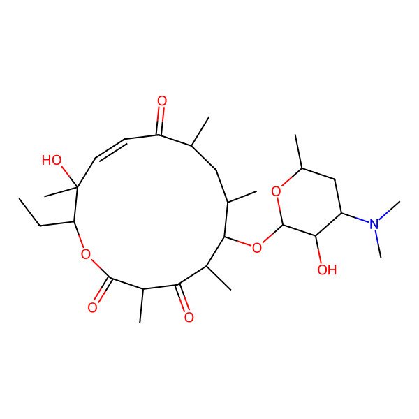 2D Structure of (11Z)-6-[4-(dimethylamino)-3-hydroxy-6-methyloxan-2-yl]oxy-14-ethyl-13-hydroxy-3,5,7,9,13-pentamethyl-1-oxacyclotetradec-11-ene-2,4,10-trione