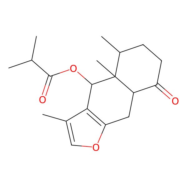 2D Structure of [(4S,4aR,5S,8aR)-3,4a,5-trimethyl-8-oxo-4,5,6,7,8a,9-hexahydrobenzo[f][1]benzofuran-4-yl] 2-methylpropanoate
