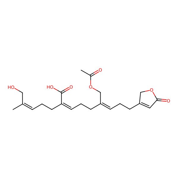 2D Structure of (2Z,6Z)-6-(acetyloxymethyl)-2-[(Z)-5-hydroxy-4-methylpent-3-enyl]-9-(5-oxo-2H-furan-3-yl)nona-2,6-dienoic acid