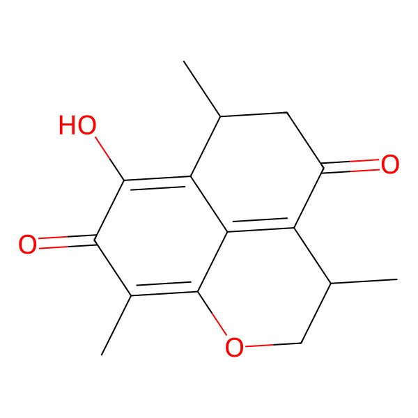 2D Structure of (4S,8S)-10-hydroxy-4,8,12-trimethyl-2-oxatricyclo[7.3.1.05,13]trideca-1(12),5(13),9-triene-6,11-dione