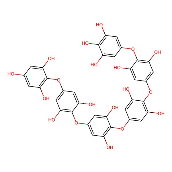 2D Structure of 2-[4-[4-[4-[3,5-Dihydroxy-4-(3,4,5-trihydroxyphenoxy)phenoxy]-3,5-dihydroxyphenoxy]-3,5-dihydroxyphenoxy]-3,5-dihydroxyphenoxy]benzene-1,3,5-triol