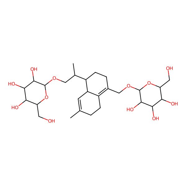 2D Structure of (2R,3R,4S,5S,6R)-2-[[(4R,4aR)-6-methyl-4-[(2S)-1-[(2R,3R,4S,5S,6R)-3,4,5-trihydroxy-6-(hydroxymethyl)oxan-2-yl]oxypropan-2-yl]-2,3,4,4a,7,8-hexahydronaphthalen-1-yl]methoxy]-6-(hydroxymethyl)oxane-3,4,5-triol