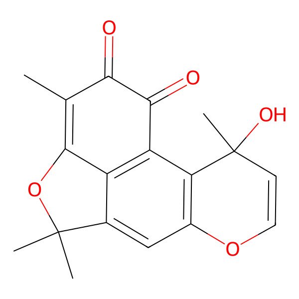 2D Structure of (3S)-3-hydroxy-3,10,10,13-tetramethyl-6,11-dioxatetracyclo[7.6.1.02,7.012,16]hexadeca-1(16),2(7),4,8,12-pentaene-14,15-dione