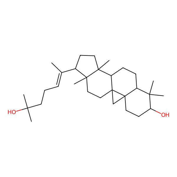 2D Structure of (1S,3R,6S,8R,11R,12S,15R,16R)-15-[(Z)-6-hydroxy-6-methylhept-2-en-2-yl]-7,7,12,16-tetramethylpentacyclo[9.7.0.01,3.03,8.012,16]octadecan-6-ol