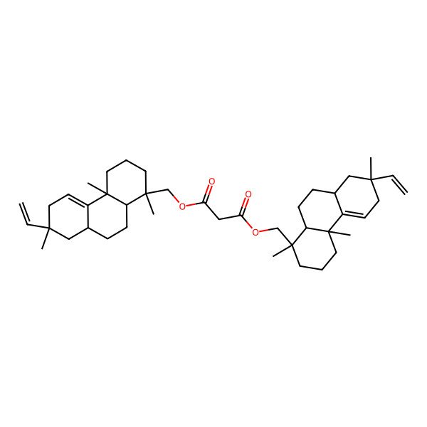 2D Structure of bis[[(1R,4aR,7R,8aS,10aR)-7-ethenyl-1,4a,7-trimethyl-3,4,6,8,8a,9,10,10a-octahydro-2H-phenanthren-1-yl]methyl] propanedioate