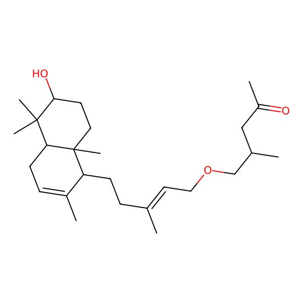 2D Structure of (4R)-5-[(E)-5-[(1R,4aS,6S,8aR)-6-hydroxy-2,5,5,8a-tetramethyl-1,4,4a,6,7,8-hexahydronaphthalen-1-yl]-3-methylpent-2-enoxy]-4-methylpentan-2-one