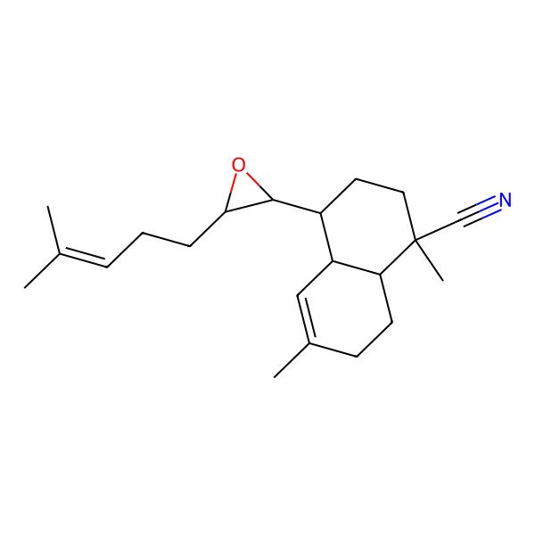 2D Structure of (1S,4S,4aS,8aS)-1,6-dimethyl-4-[(2R,3R)-3-(4-methylpent-3-enyl)oxiran-2-yl]-3,4,4a,7,8,8a-hexahydro-2H-naphthalene-1-carbonitrile