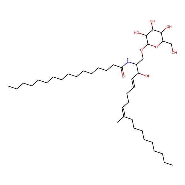 2D Structure of N-[3-hydroxy-9-methyl-1-[3,4,5-trihydroxy-6-(hydroxymethyl)oxan-2-yl]oxyoctadeca-4,8-dien-2-yl]hexadecanamide