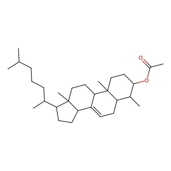 2D Structure of [(3S,4S,5R,9R,10S,13R,14R,17R)-4,10,13-trimethyl-17-[(2R)-6-methylheptan-2-yl]-2,3,4,5,6,9,11,12,14,15,16,17-dodecahydro-1H-cyclopenta[a]phenanthren-3-yl] acetate