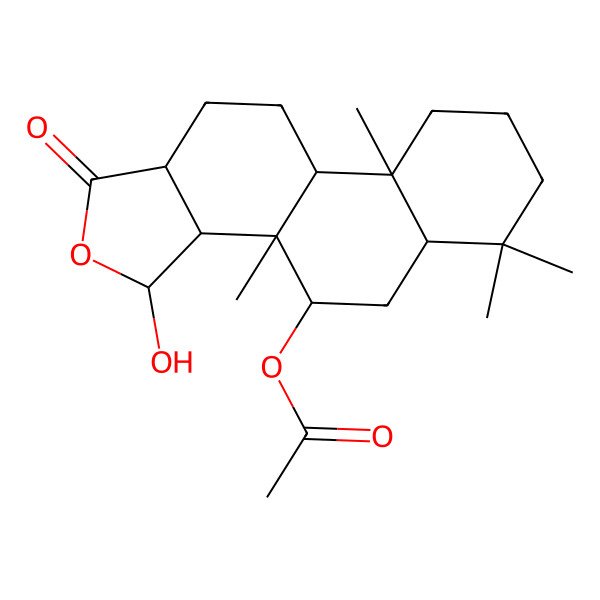 2D Structure of [(3S,3aR,3bR,4R,5aS,9aS,9bR,11aR)-3-hydroxy-3b,6,6,9a-tetramethyl-1-oxo-3,3a,4,5,5a,7,8,9,9b,10,11,11a-dodecahydronaphtho[2,1-e][2]benzofuran-4-yl] acetate