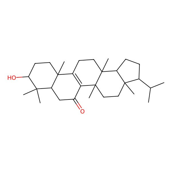 2D Structure of (3R,3aR,5aS,7aS,9S,11aS,13aS,13bR)-9-hydroxy-3a,5a,8,8,11a,13a-hexamethyl-3-propan-2-yl-2,3,4,5,7,7a,9,10,11,12,13,13b-dodecahydro-1H-cyclopenta[a]chrysen-6-one