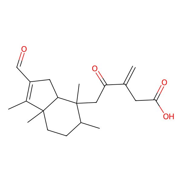 2D Structure of 5-(2-formyl-1,4,5,7a-tetramethyl-3a,5,6,7-tetrahydro-3H-inden-4-yl)-3-methylidene-4-oxopentanoic acid