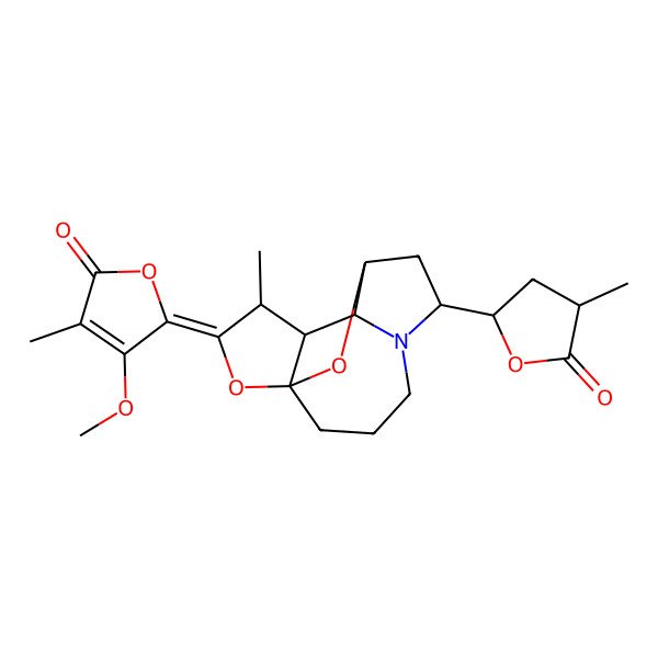 2D Structure of (5E)-4-methoxy-3-methyl-5-[(1R,6S,8R,9R,10R,11S)-11-methyl-6-[(2S,4S)-4-methyl-5-oxooxolan-2-yl]-13,14-dioxa-5-azatetracyclo[6.5.1.01,10.05,9]tetradecan-12-ylidene]furan-2-one