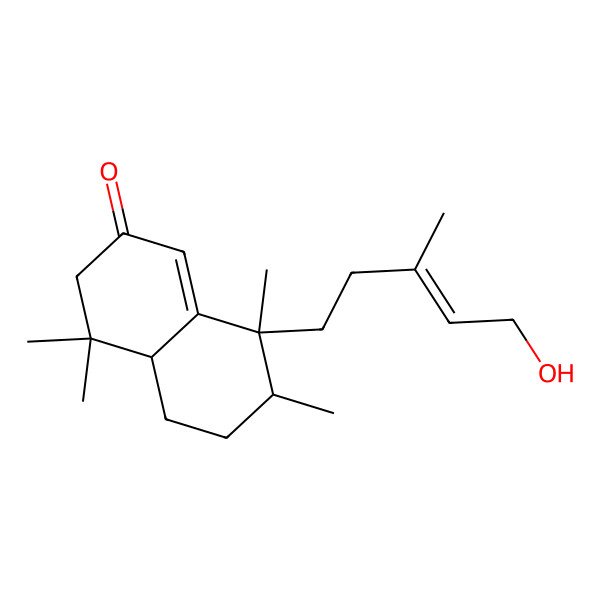 2D Structure of (4aR,7R,8S)-8-[(E)-5-hydroxy-3-methylpent-3-enyl]-4,4,7,8-tetramethyl-4a,5,6,7-tetrahydro-3H-naphthalen-2-one