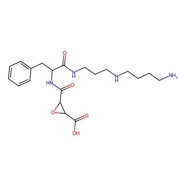 2D Structure of 3-[[1-[3-(4-Aminobutylamino)propylamino]-1-oxo-3-phenylpropan-2-yl]carbamoyl]oxirane-2-carboxylic acid