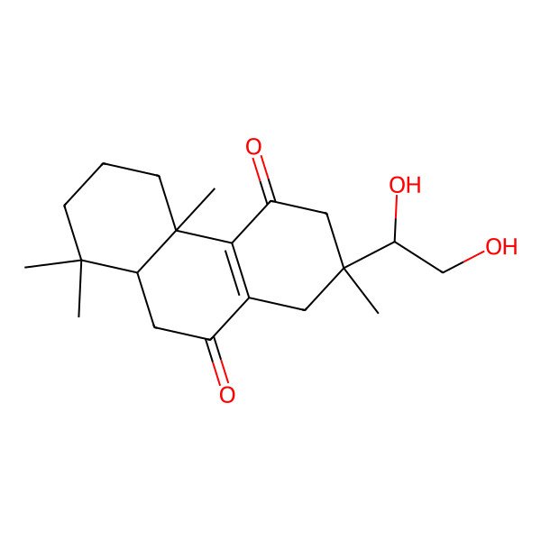 2D Structure of (4bS)-2-[(1R)-1,2-dihydroxyethyl]-2,4b,8,8-tetramethyl-3,5,6,7,8a,9-hexahydro-1H-phenanthrene-4,10-dione